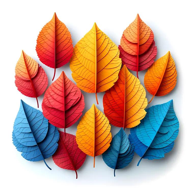 Vibrant Autumn Leaves Illustration