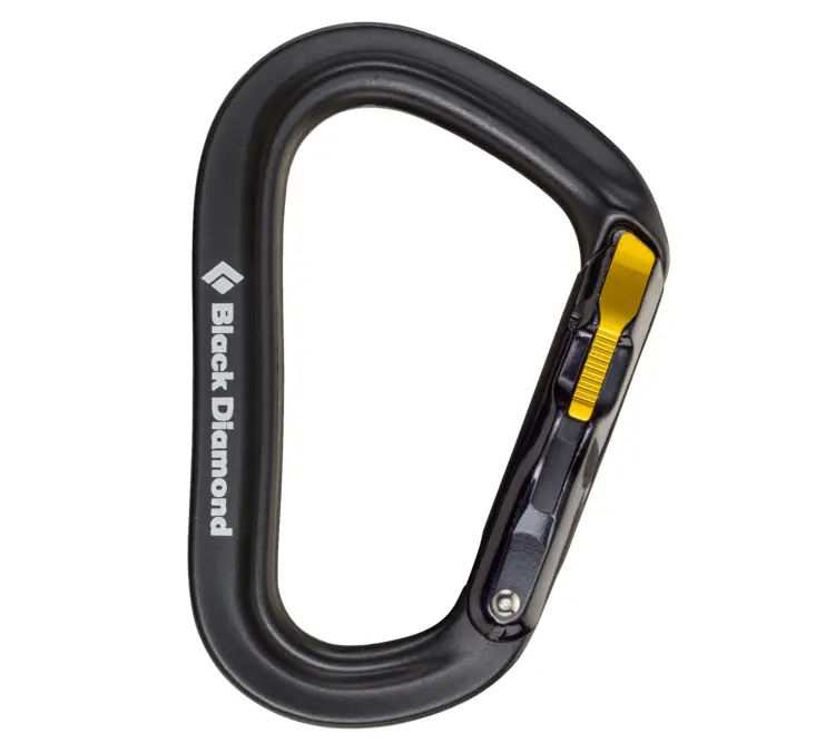 Black Carabiner for Climbing Safety
