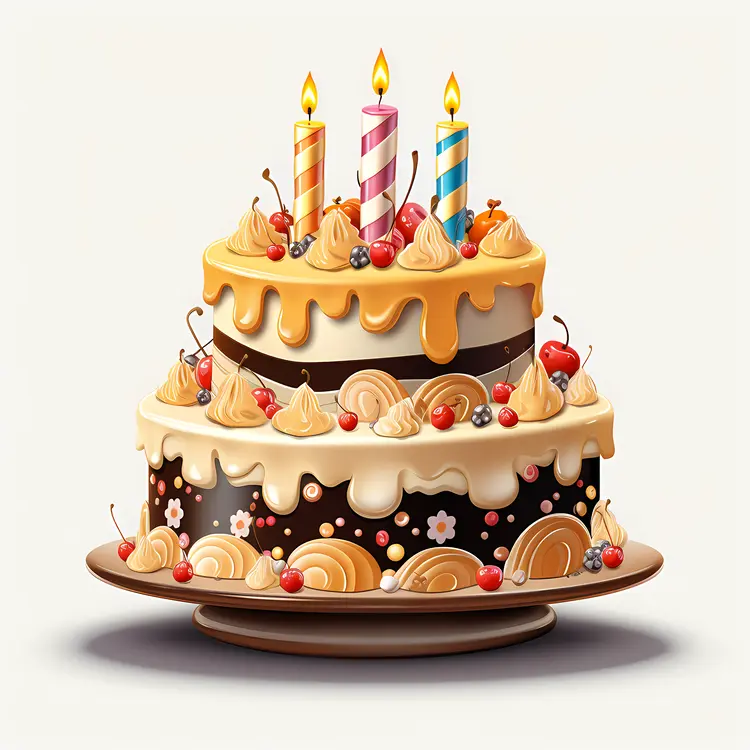 Delicious Birthday Cake with Candles