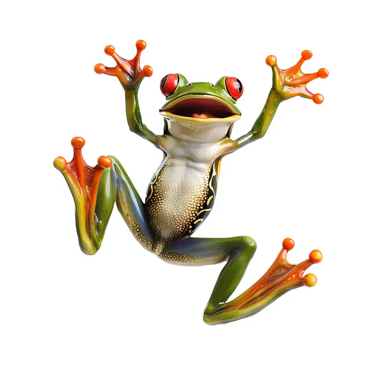 Colorful Tree Frog Climbing