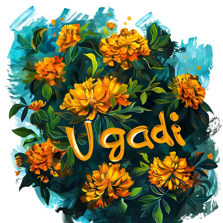 Ugadi Festival with Marigold Flowers
