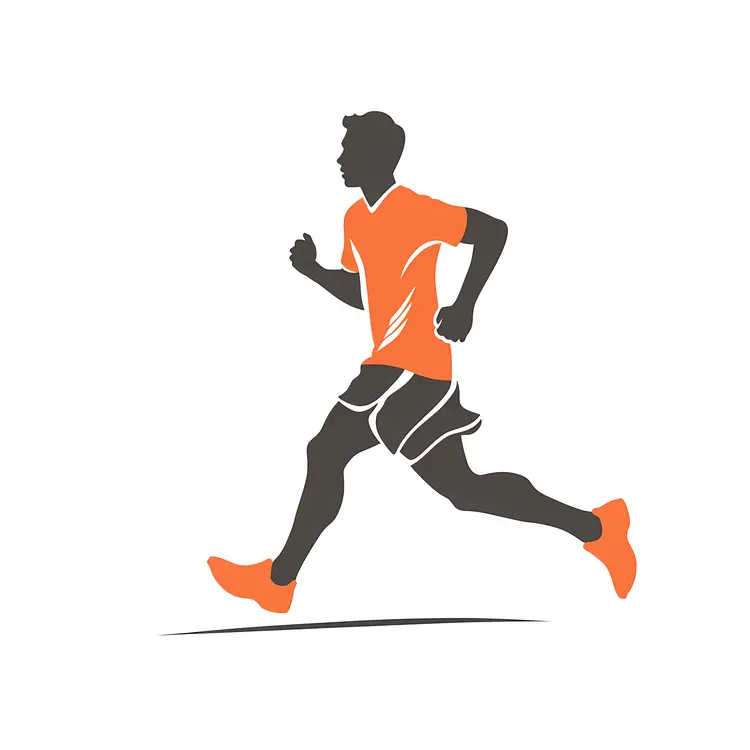 Runner in Orange Shirt Illustration
