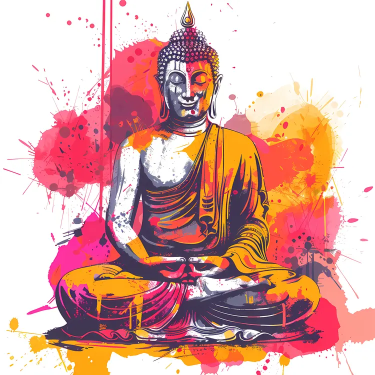Colorful Buddha Art for Meditation and Peace