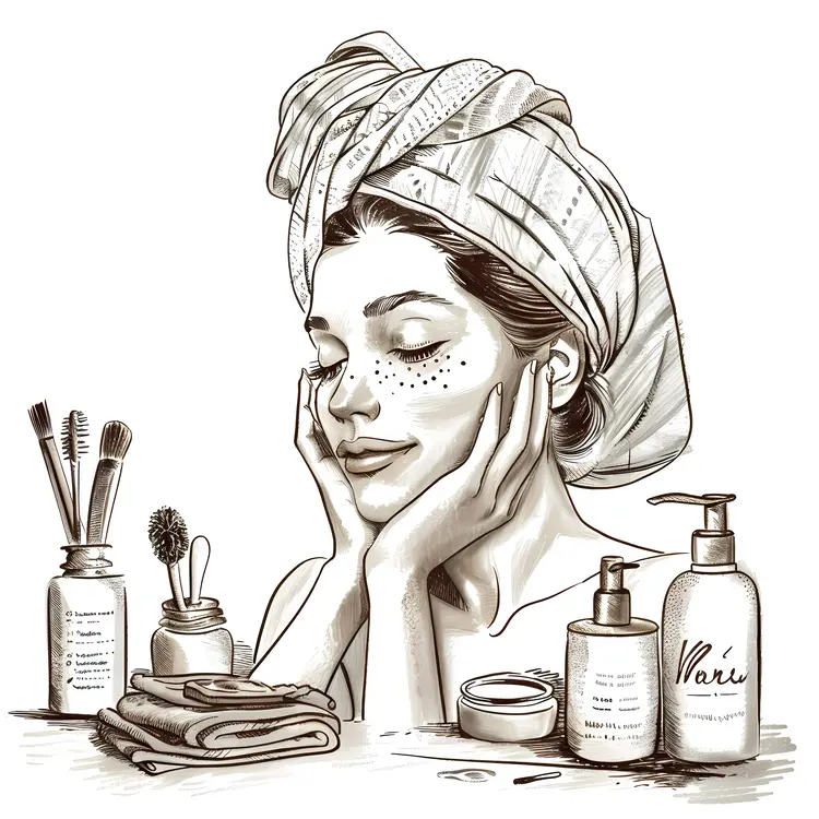 Relaxing Skincare Routine with Various Products