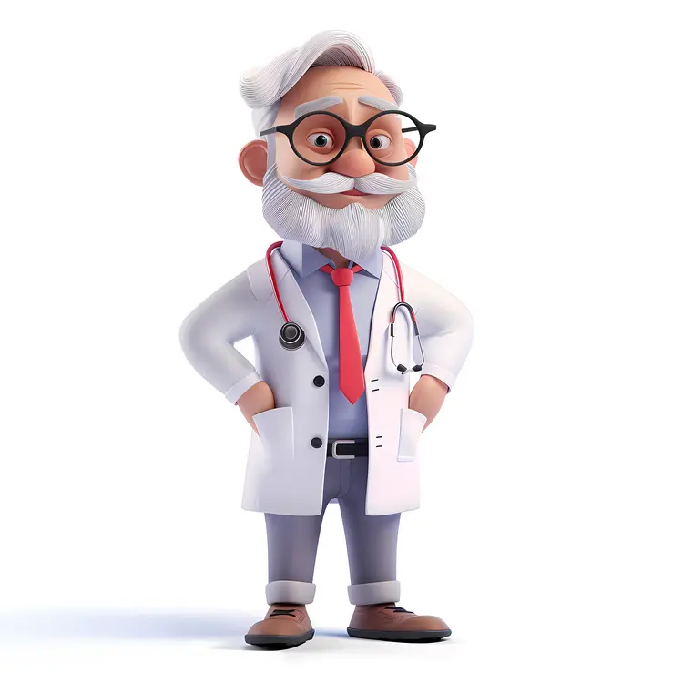 Old Doctor Cartoon Character