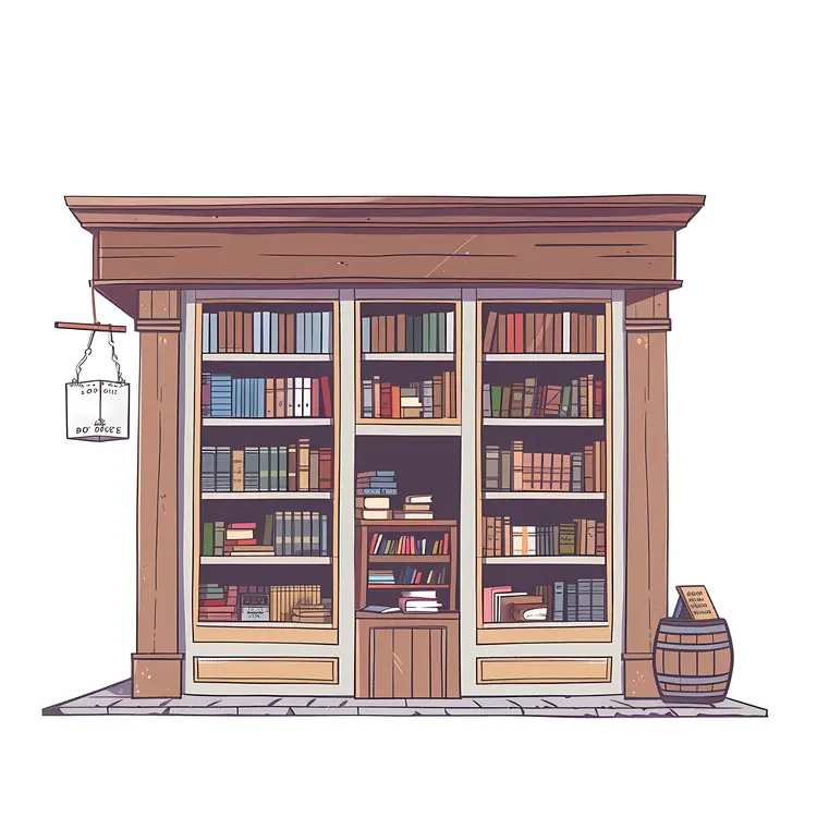 Bookshelf with Wooden Frame