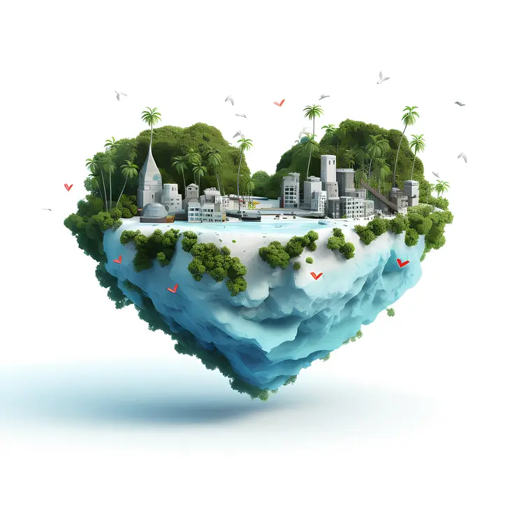 Heart-shaped Floating City