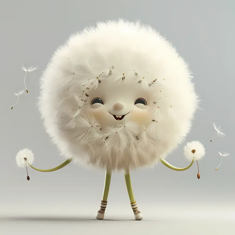 Cute Dandelion Character Illustration