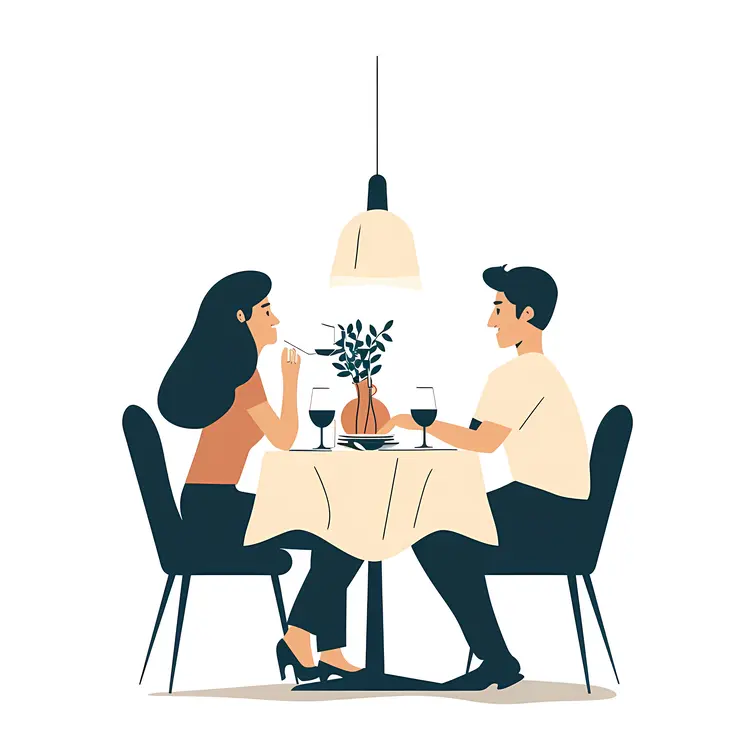 Couple Dining with Wine