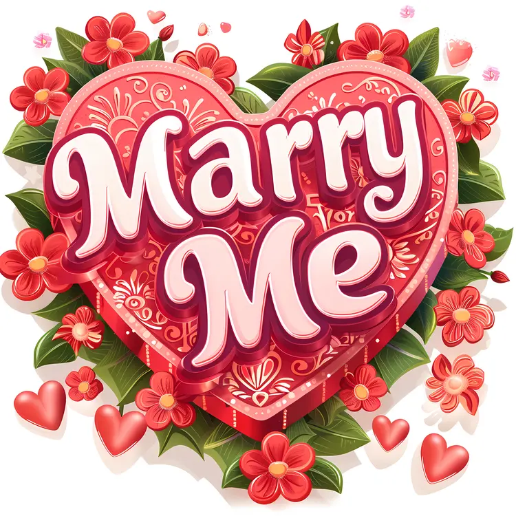 Heart-shaped Marry Me Proposal with Flowers