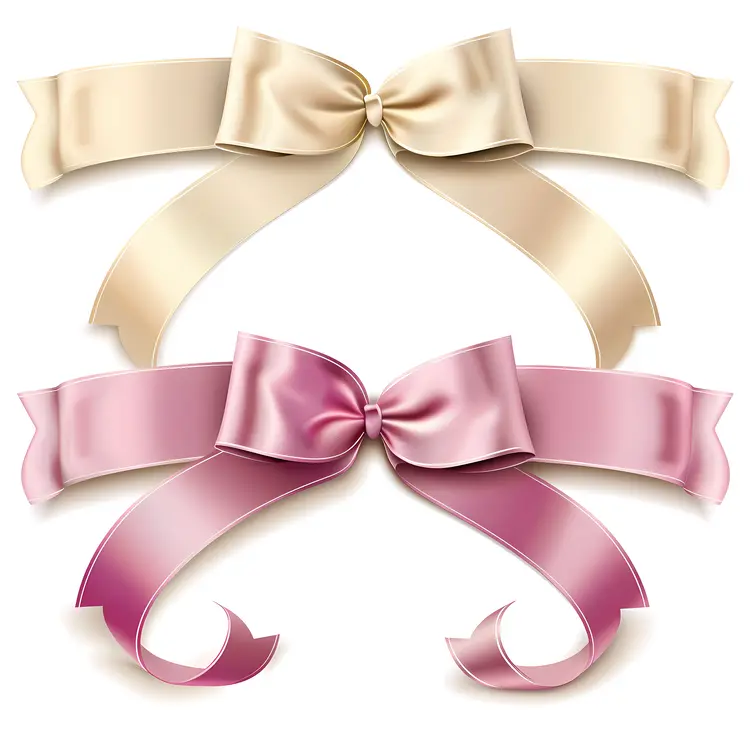 Elegant Beige and Pink Bows