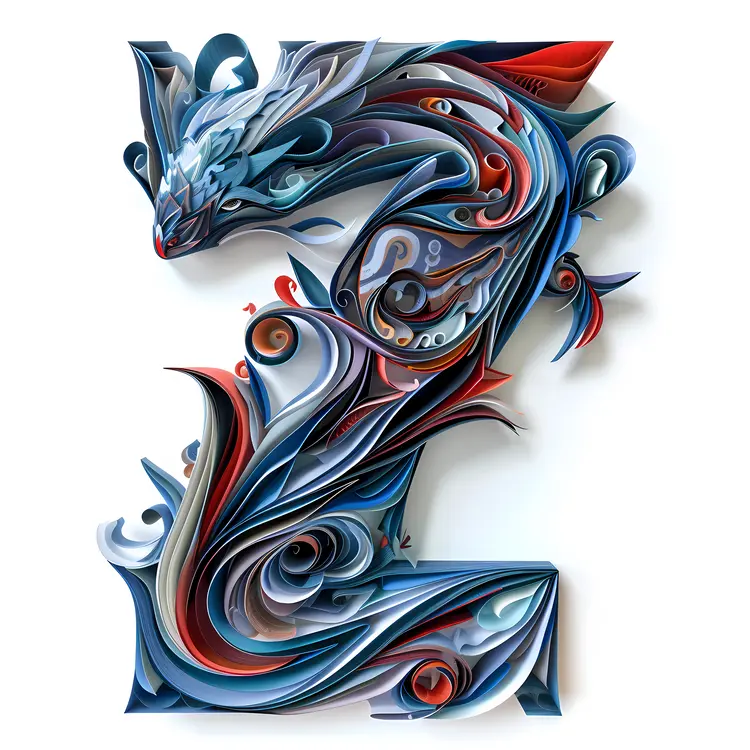 Intricate Swirled Letter Z