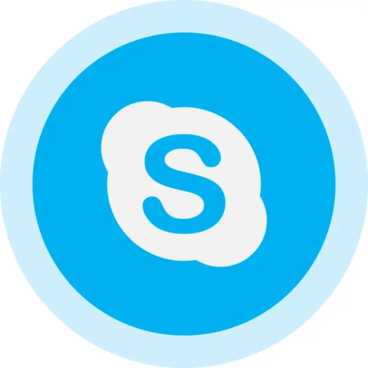 Blue Skype Logo for Communication