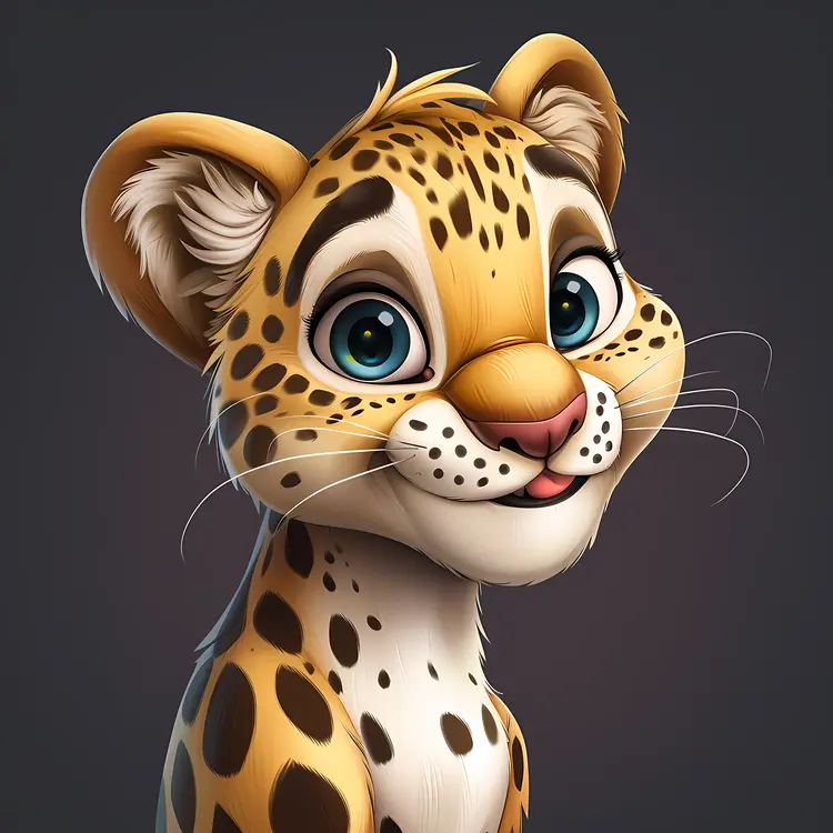 Charming Leopard Cub with Big Eyes