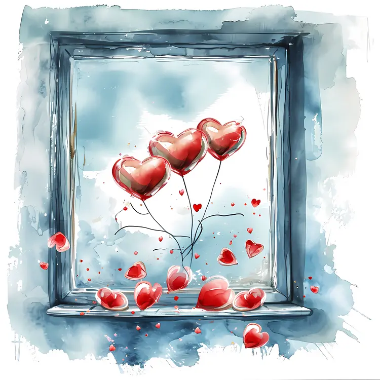 Heart Balloons by the Window