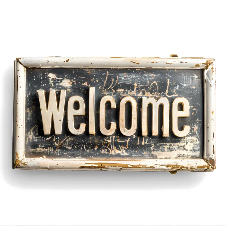 Vintage Wooden Welcome Sign