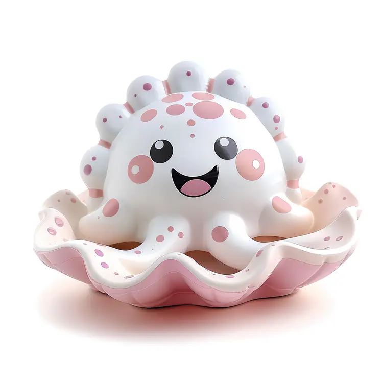 Cute White Creature with Tentacles