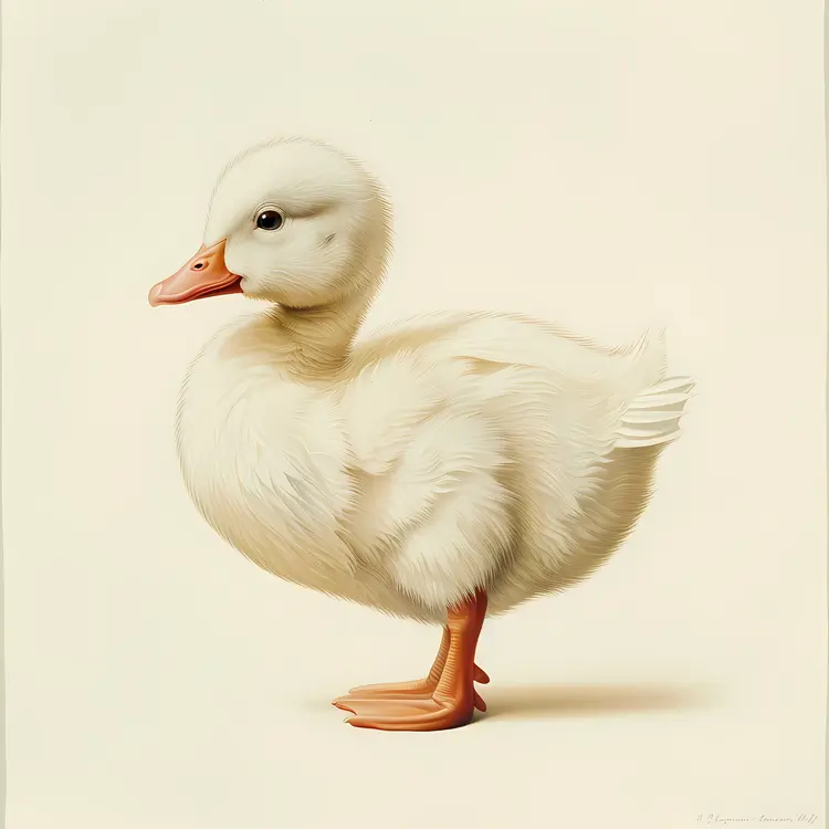 Fluffy White Duckling
