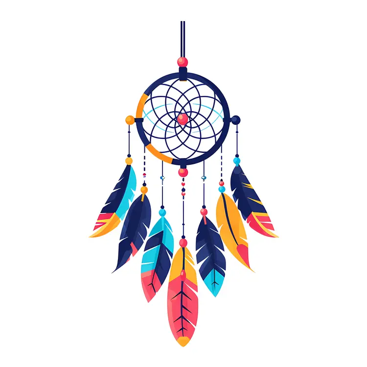 Colorful Dreamcatcher with Feathers