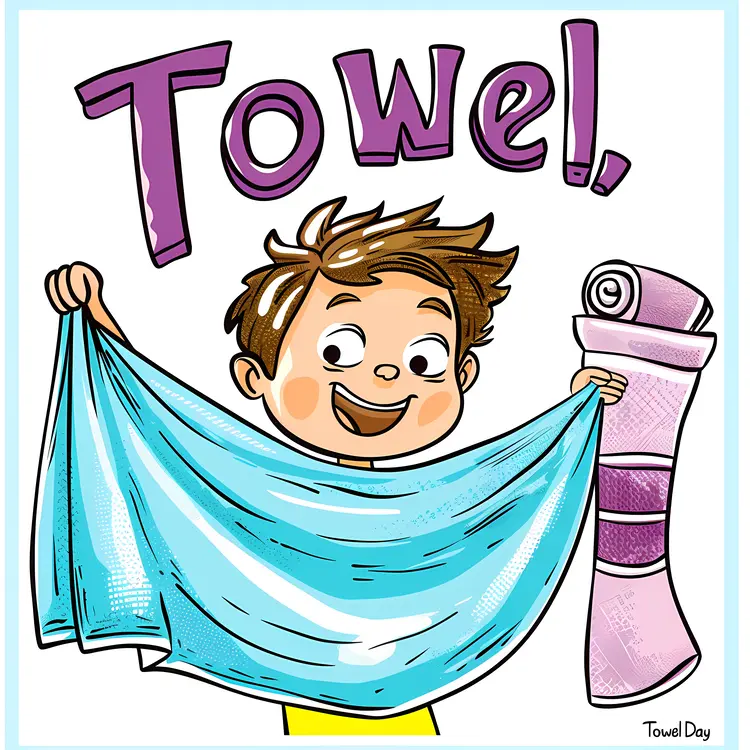 Towel Day Celebration with Cartoon Character