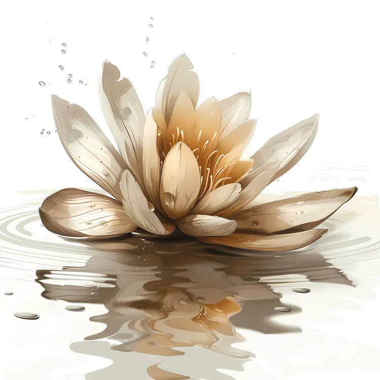 Serene Water Lily Reflection
