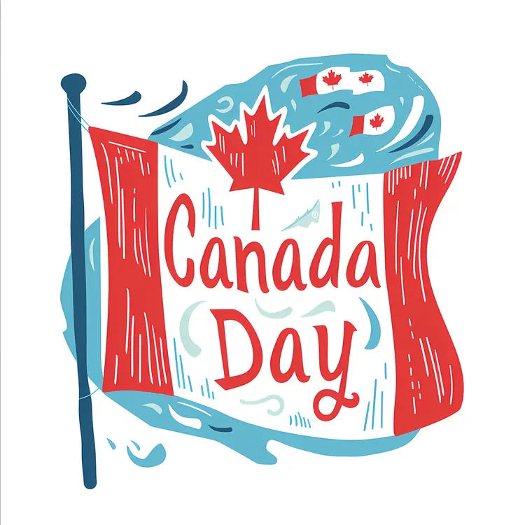Canada Day Celebration with National Flag