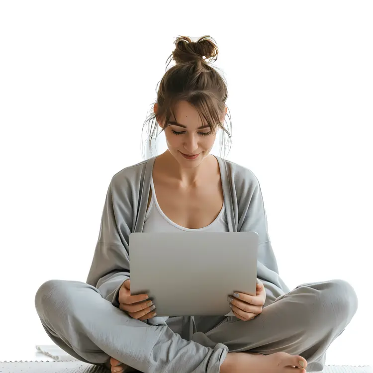 Girl Sitting with Tablet