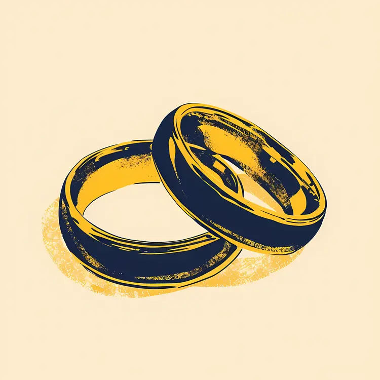 Stylized Wedding Rings Illustration
