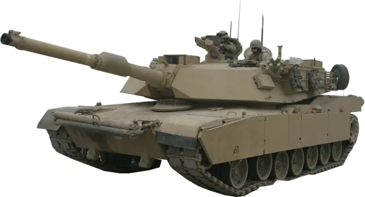 Modern Military Tank with Soldiers