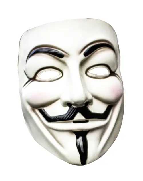 White Guy Fawkes Mask with Smiling Expression