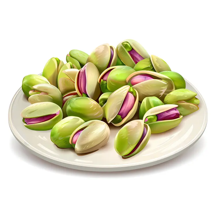 Plate of Green Pistachios