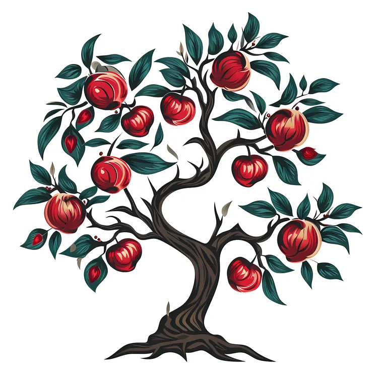 Apple Tree with Red Apples