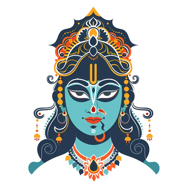 Traditional Hindu Goddess Illustration