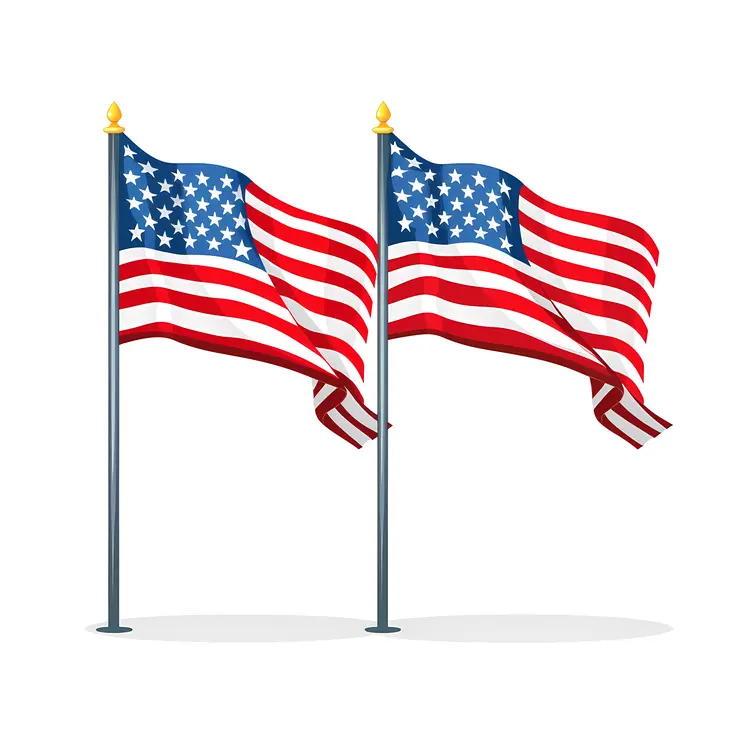 Waving American Flags