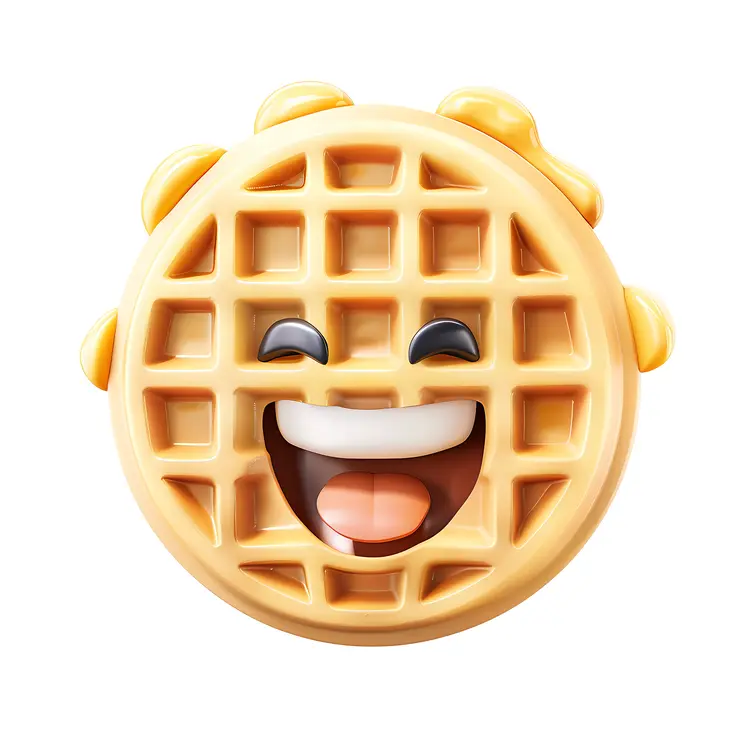 Smiling Waffle Emoji