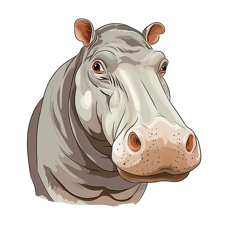 Cute Cartoon Hippo