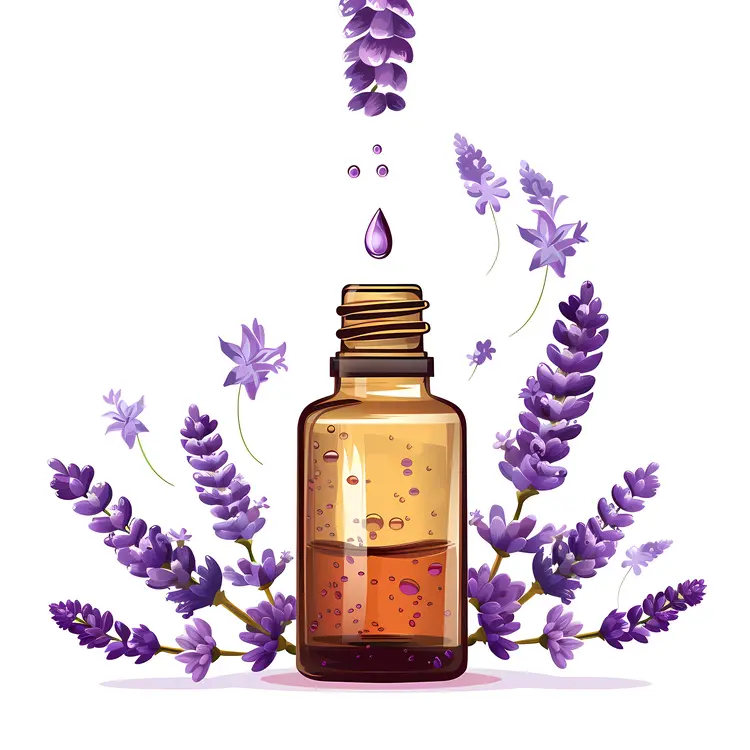 Lavender Oil with Flowers
