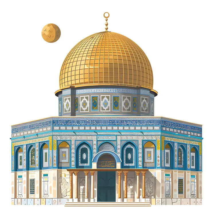 Dome of the Rock with Moon