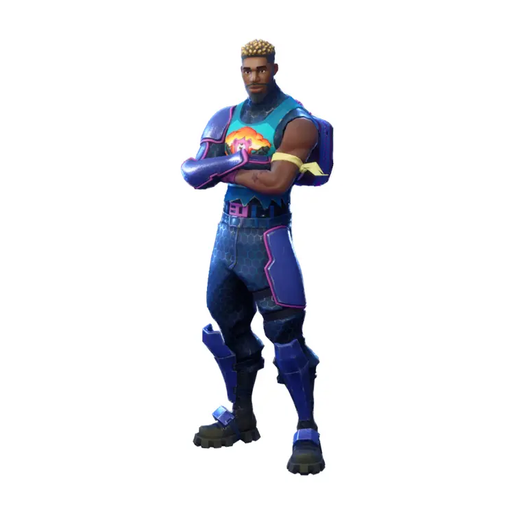 Male Game Character in Blue Outfit