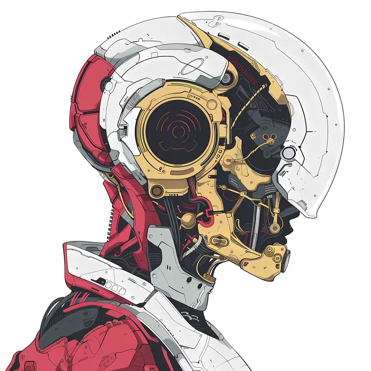 Futuristic Robot Head