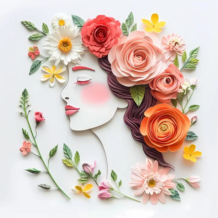 Artistic Woman with Floral Headpiece