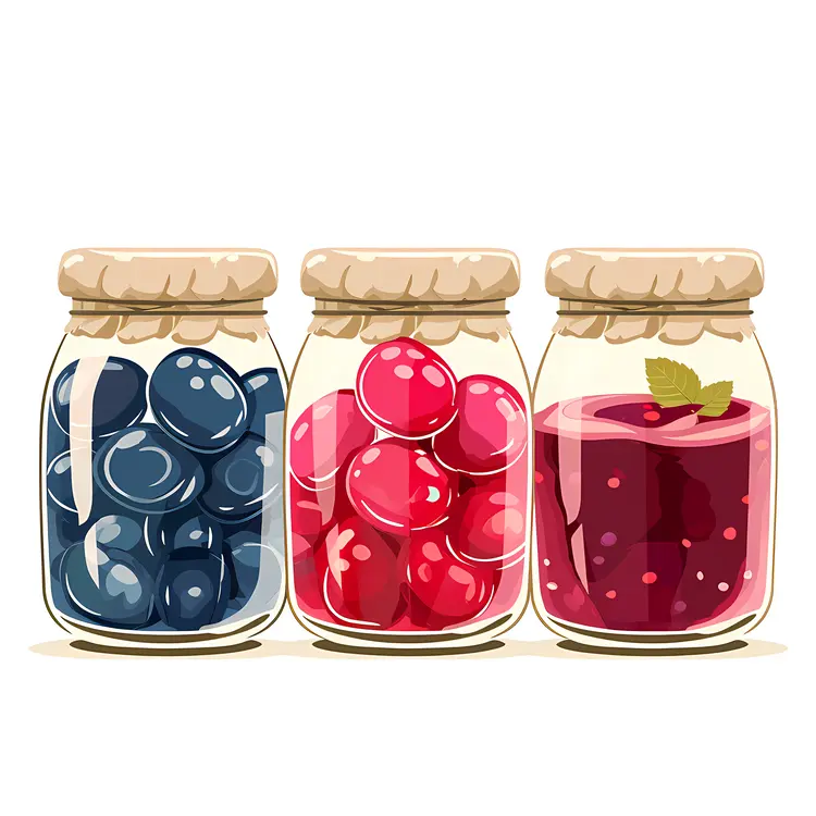 Assorted Berry Jam in Sealed Jars