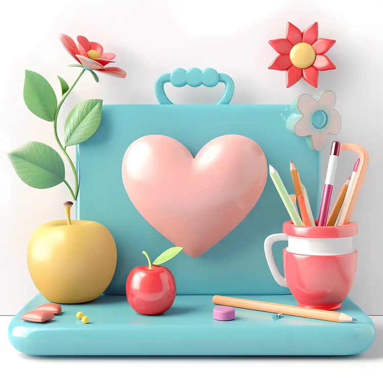 Cute School Supplies on Desk