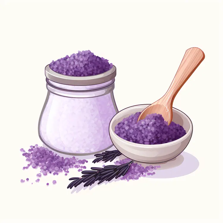 Purple Bath Salts with Spoon