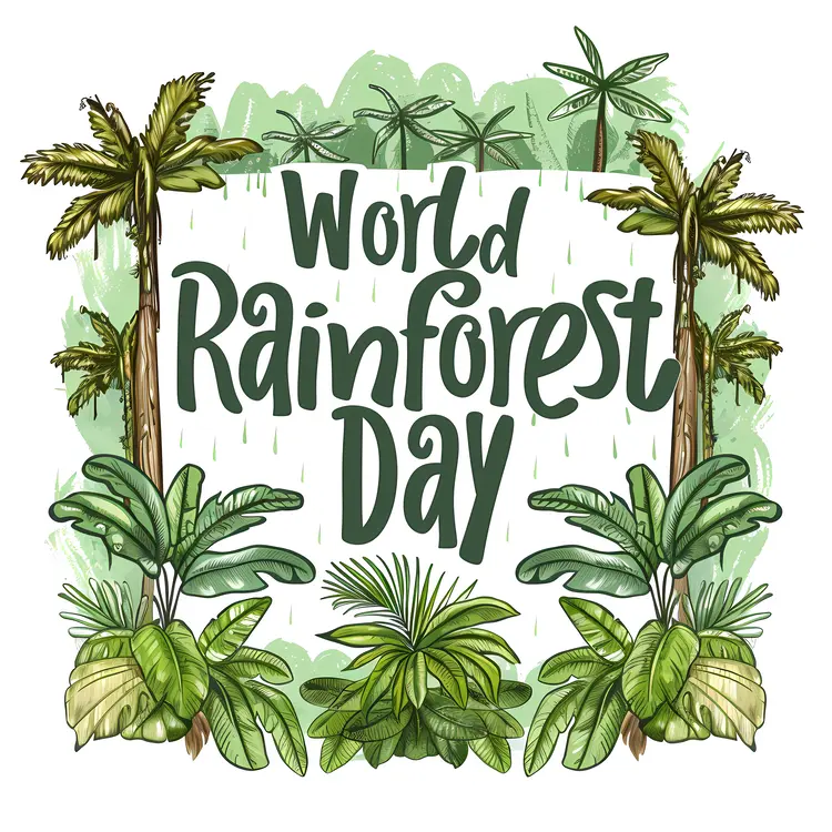 World Rainforest Day with Palm Trees