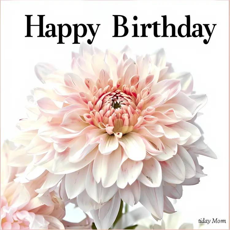 Pink Flower Happy Birthday Card