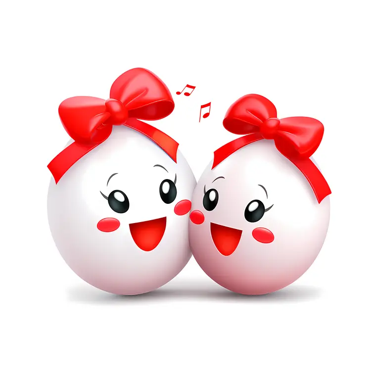 Two Singing Eggs with Bows