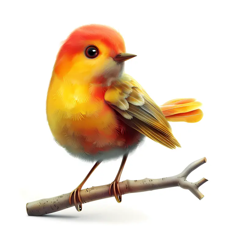 Cute Colorful Bird Perched on Branch