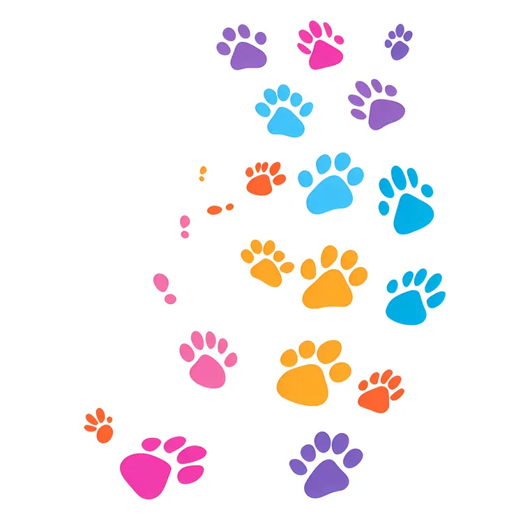 Vibrant Paw Prints