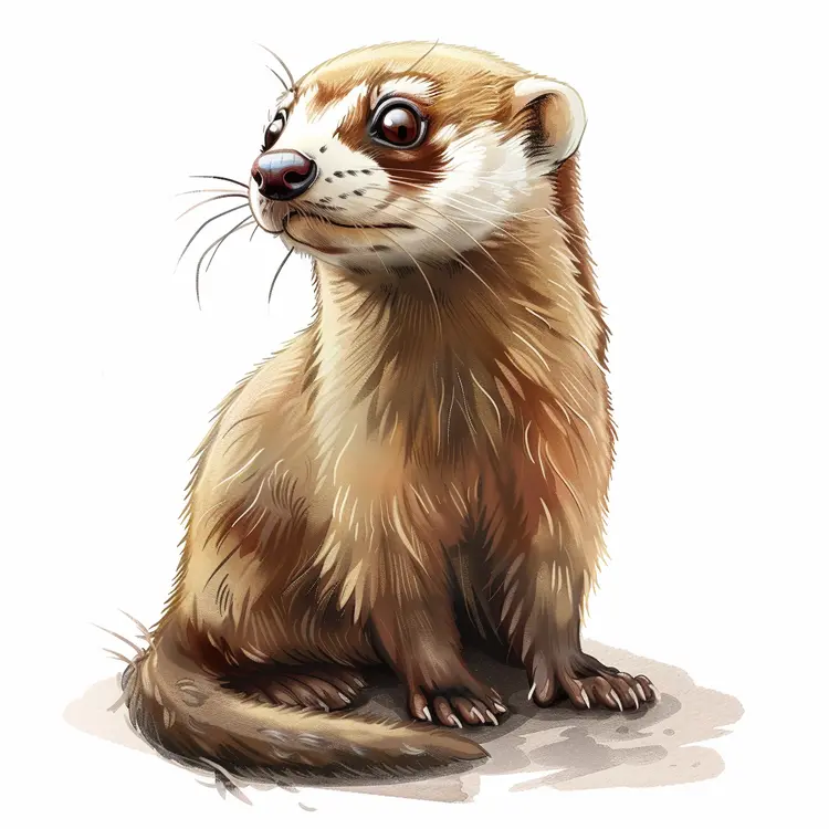 Cute Brown Ferret Sitting